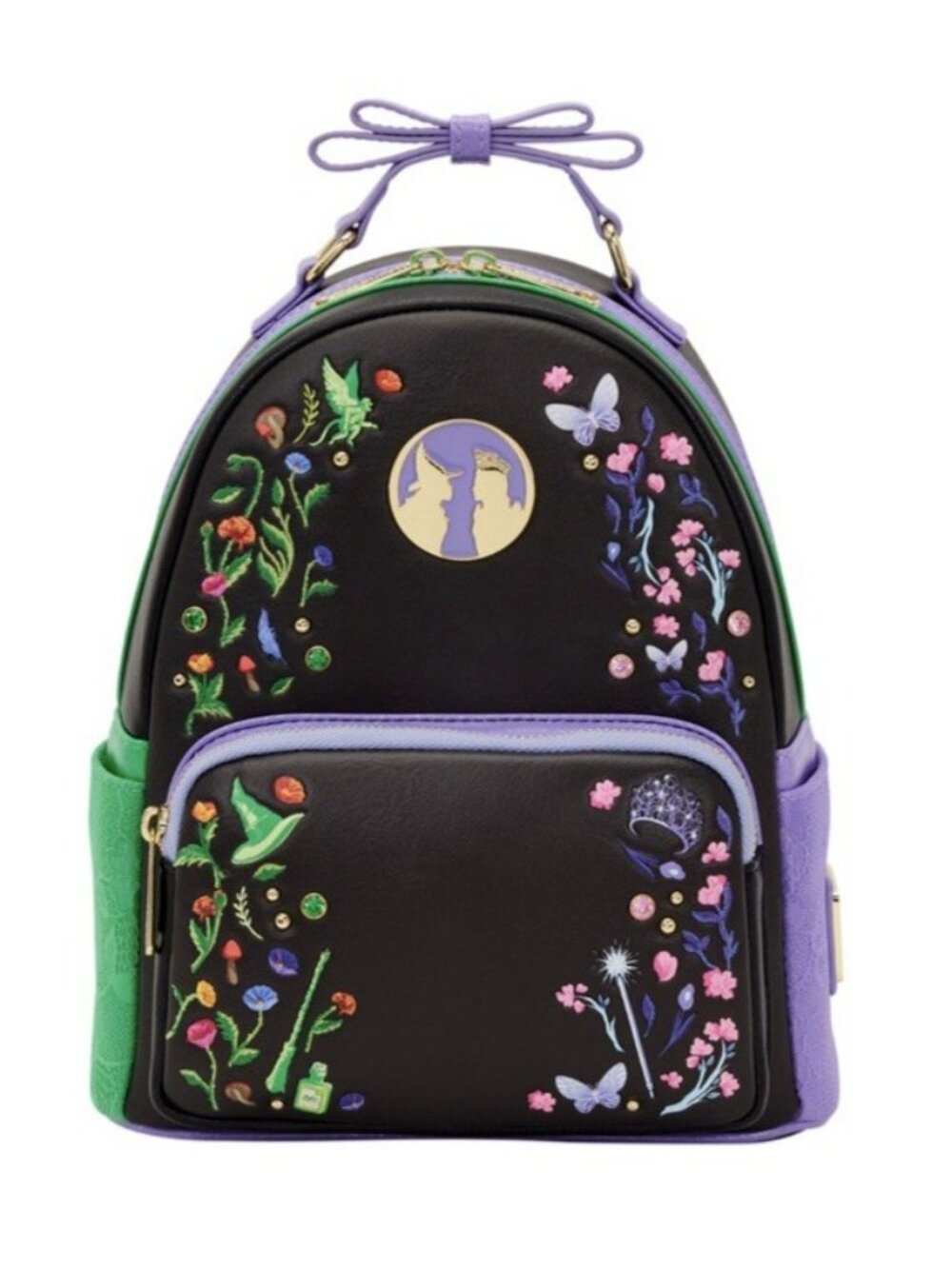 Loungefly Wicked Glinda & Elphaba Floral & Lace Mini Backpack Embroidered NWT